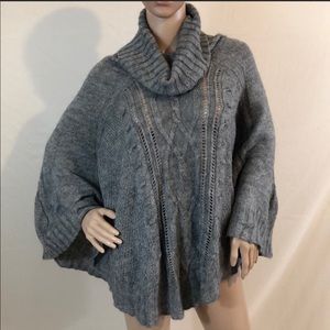 H&M grey poncho sweater